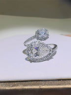 2 Carat Moissanite 925 Sterling Silver Bypass Ring - Delanoir