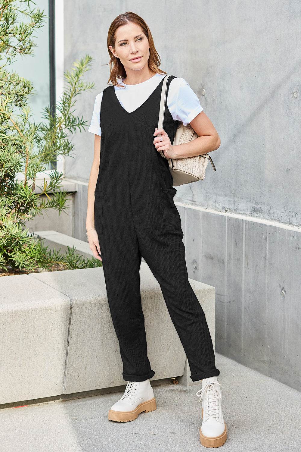 Double Take Full Size Sleeveless Straight Jumpsuit - Delanoir