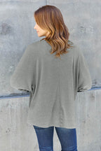 Double Take Full Size Round Neck Long Sleeve T-Shirt - Delanoir
