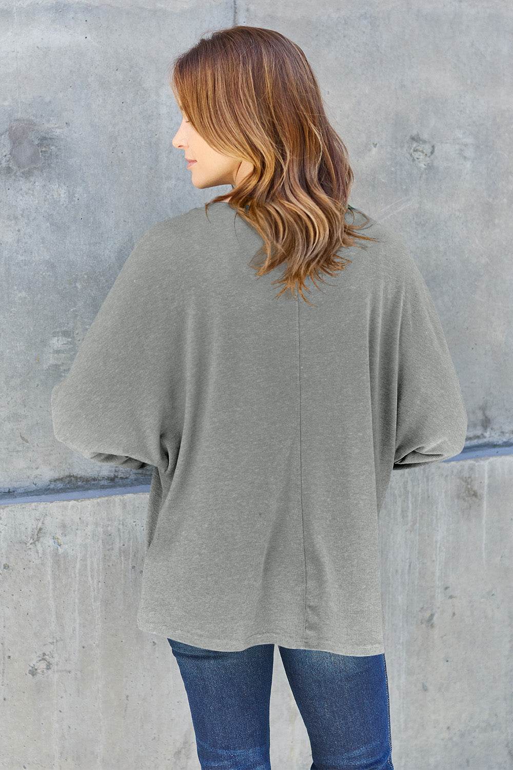 Double Take Full Size Round Neck Long Sleeve T-Shirt - Delanoir