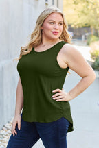 Basic Bae Full Size Round Neck Curved Hem Tank - Delanoir