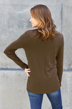 Basic Bae Full Size Round Neck Long Sleeve Top - Delanoir