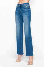 bytos Full Size Cat's Whiskers High Rise Straight Jeans - Delanoir
