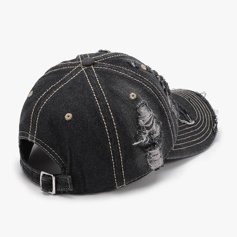 Distressed Adjustable Cotton Baseball Cap - Delanoir