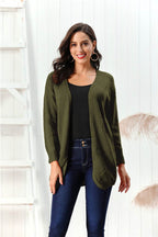 Open Front Long Sleeve Cardigan - Delanoir