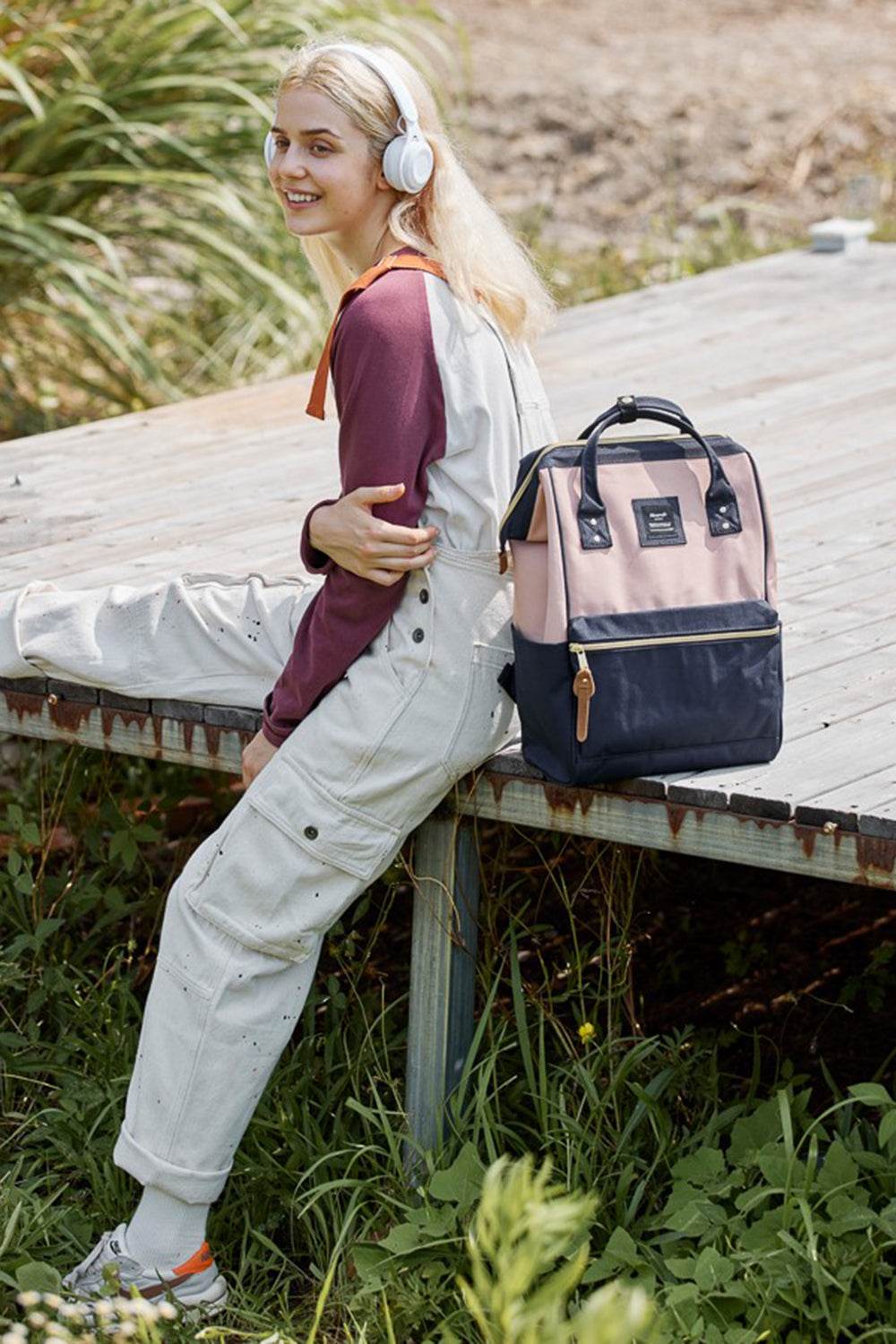 Himawari Waterproof Canvas Backpack Bag with Side Pockets - Delanoir