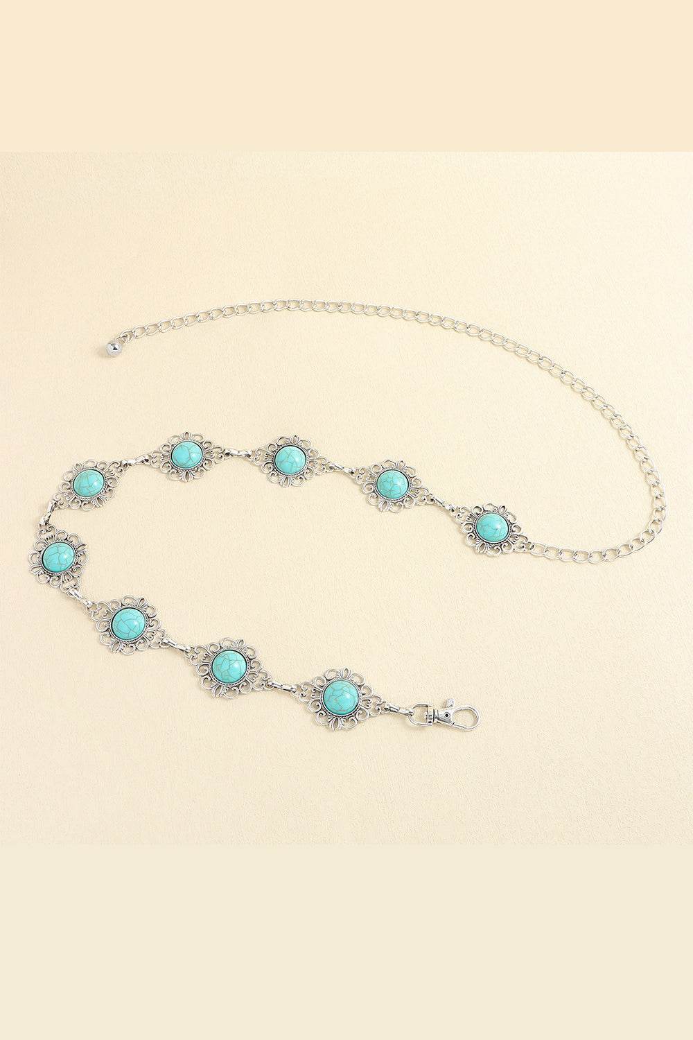 Vintage Turquoise Alloy Belt - Delanoir