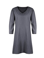 Full Size V-Neck Half Sleeve Dress - Delanoir