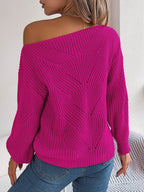 Openwork Long Sleeve Sweater - Delanoir