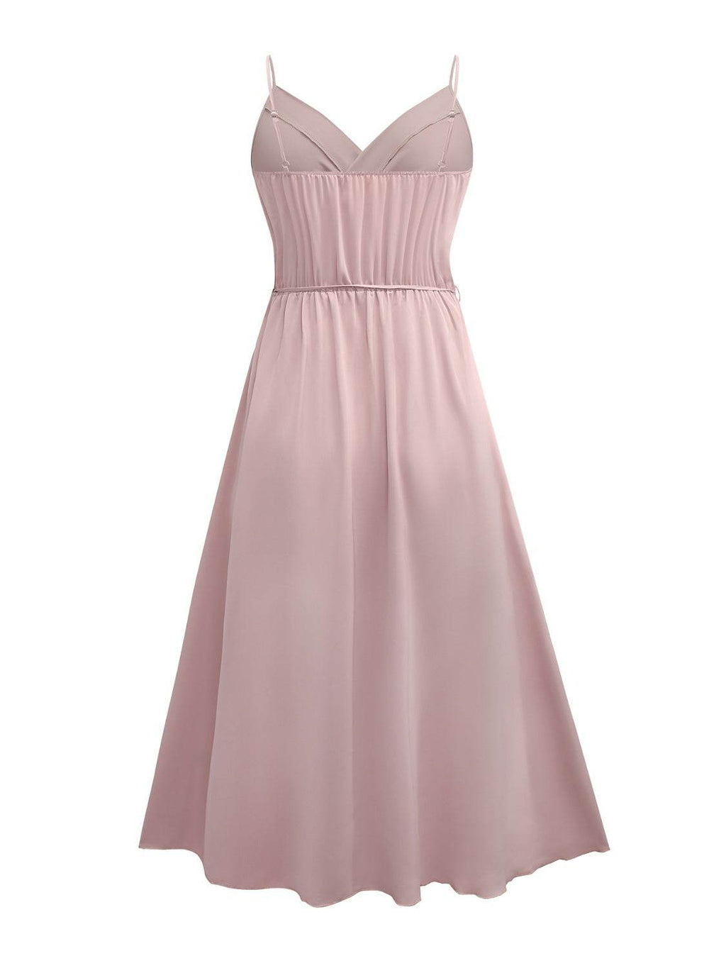 Honey Tied Surplice Sleeveless Midi Cami Dress - Delanoir