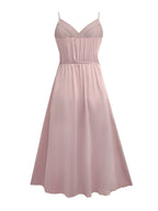 Honey Tied Surplice Sleeveless Midi Cami Dress - Delanoir