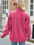 Button Up Denim Jacket with Pockets - Delanoir