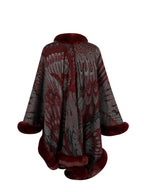 Printed Open Front Poncho - Delanoir