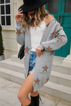 Angel Wings Star Open Front Long Sleeve Cardigan - Delanoir