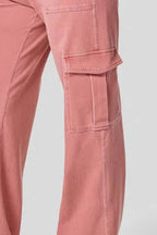 High Waist Straight Leg Cargo Jeans - Delanoir