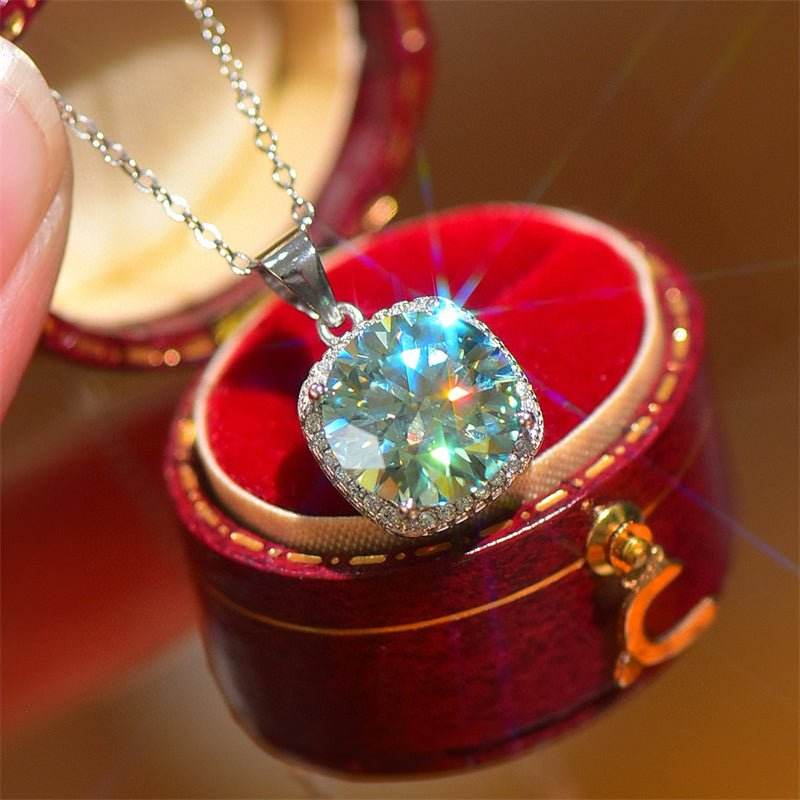 5 Carat Moissanite 925 Sterling Silver Pendant Necklace - Delanoir