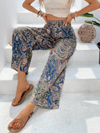 Printed Wide Leg Pants - Delanoir