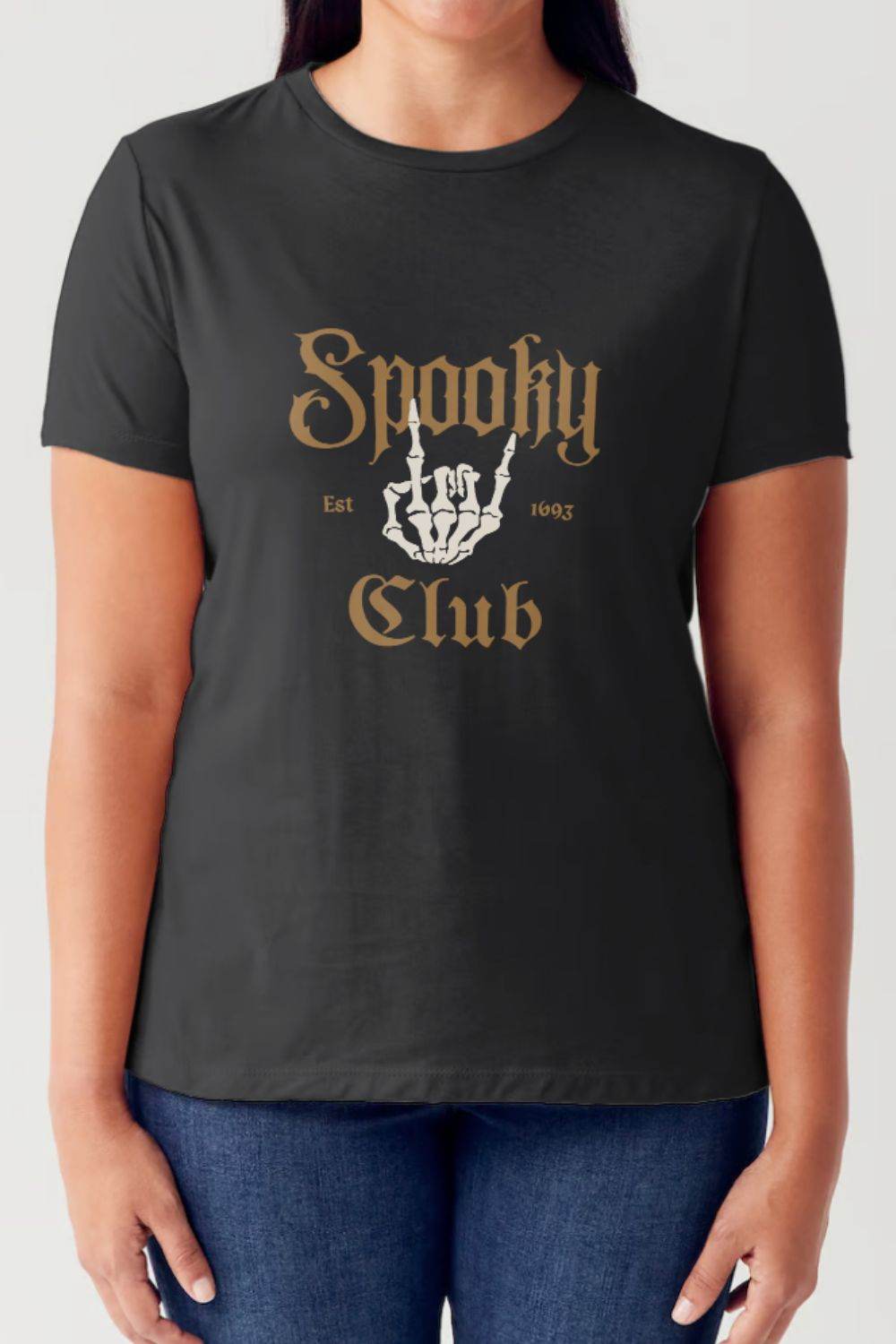 Simply Love Full Size SPOOKY CLUB Short Sleeve Tubular T-Shirt - Delanoir