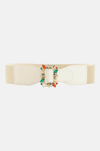 Multicolored Leaf Buckle Elastic Belt - Delanoir