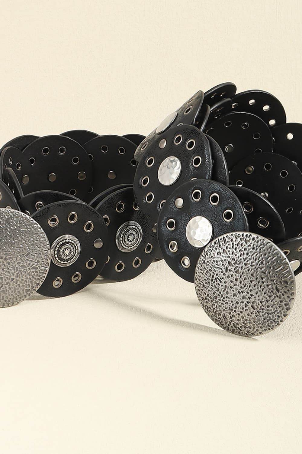 Round Shape PU Leather Belt - Delanoir