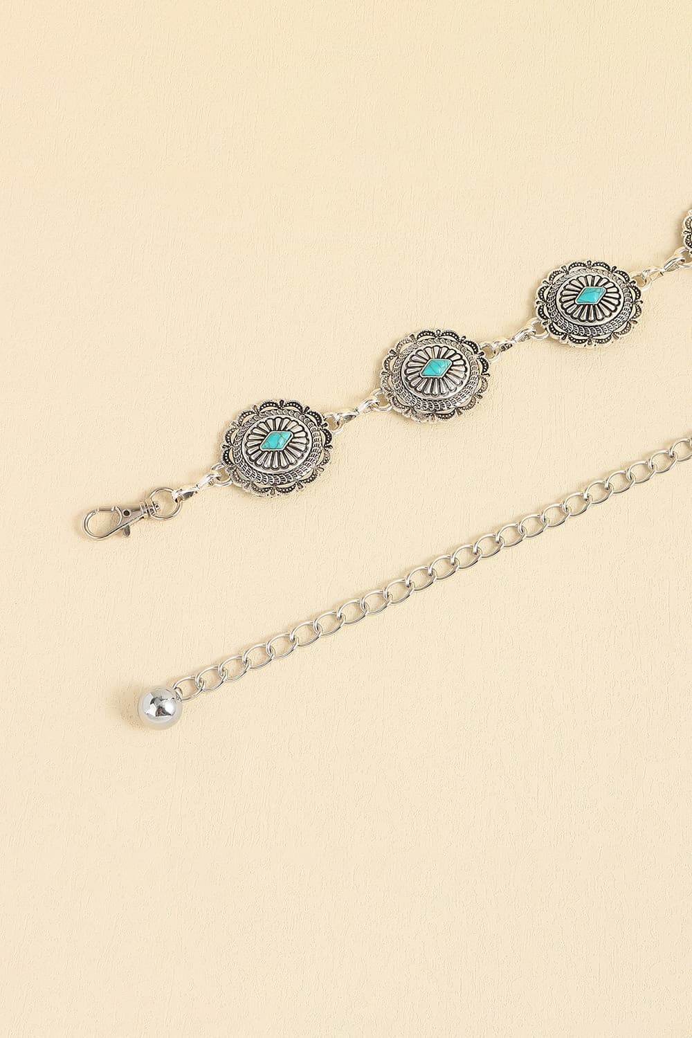 Vintage Turquoise Alloy Belt - Delanoir