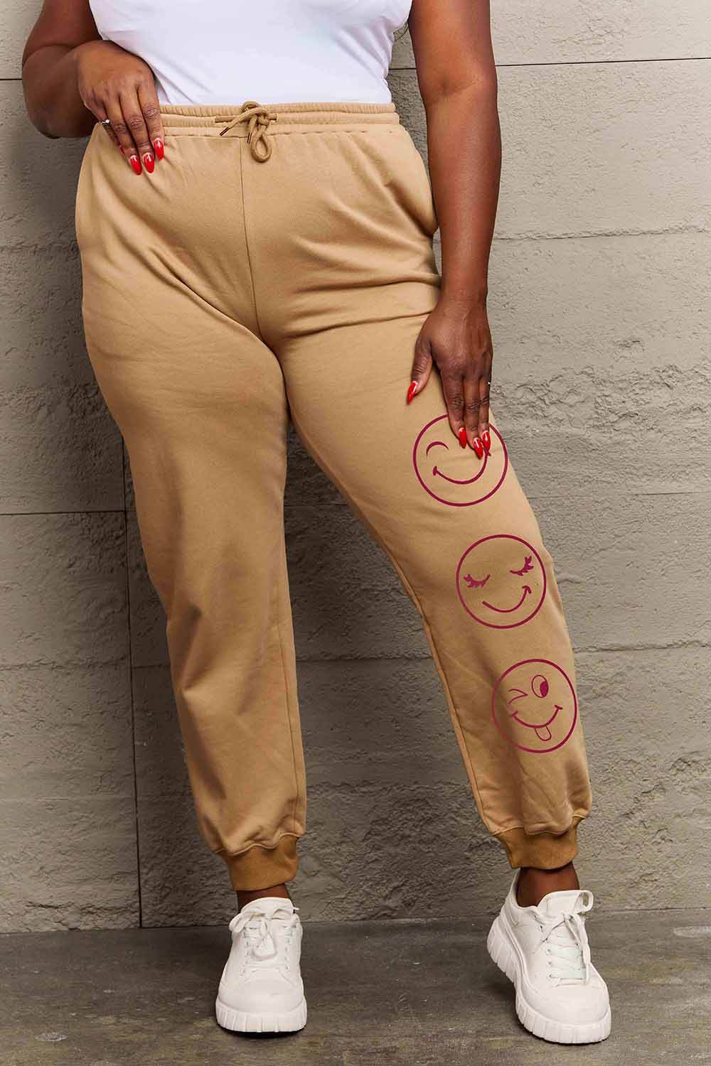 Simply Love Full Size Emoji Graphic Sweatpants - Delanoir