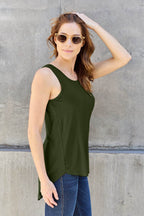 Basic Bae Full Size Round Neck Curved Hem Tank - Delanoir