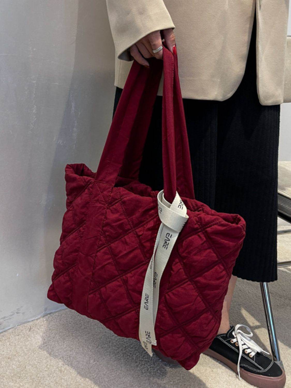 Quilted Nylon Large Tote Bag - Delanoir