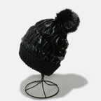 Thermal Knit Hat with Pompom - Delanoir