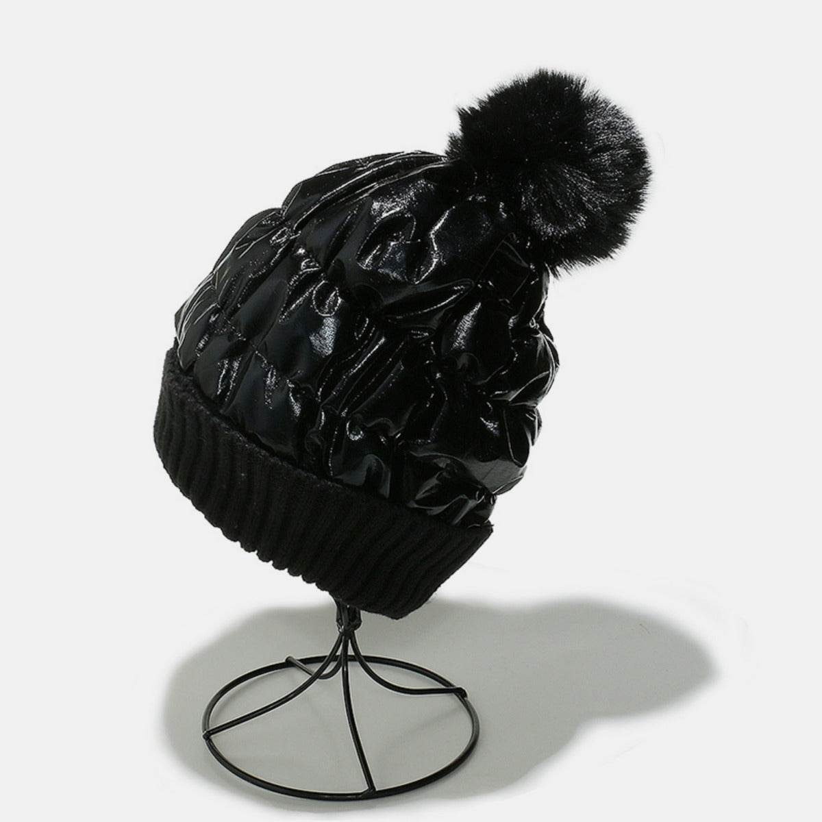 Thermal Knit Hat with Pompom - Delanoir