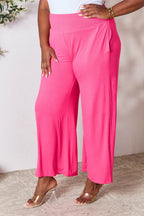 Double Take Full Size Smocked Wide Waistband Wide Leg Pants - Delanoir