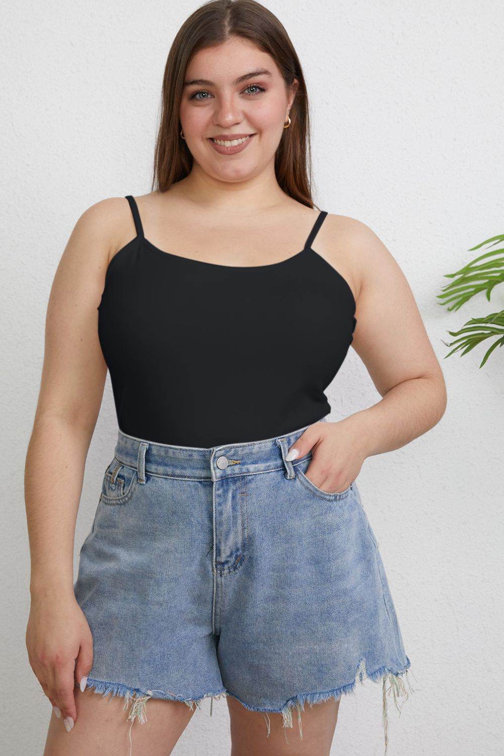Basic Bae Full Size Round Neck Slim Cami - Delanoir