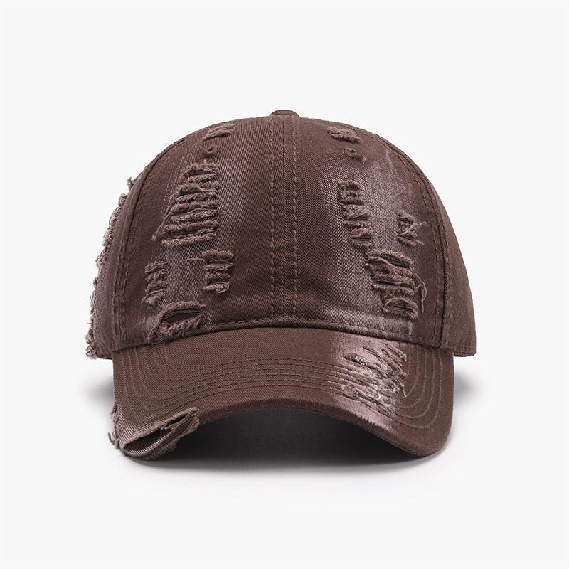 Distressed Adjustable Cotton Baseball Cap - Delanoir