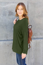 Basic Bae Full Size Round Neck Dropped Shoulder T-Shirt - Delanoir