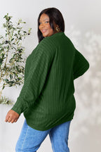 Basic Bae Full Size Ribbed Cocoon Cardigan - Delanoir