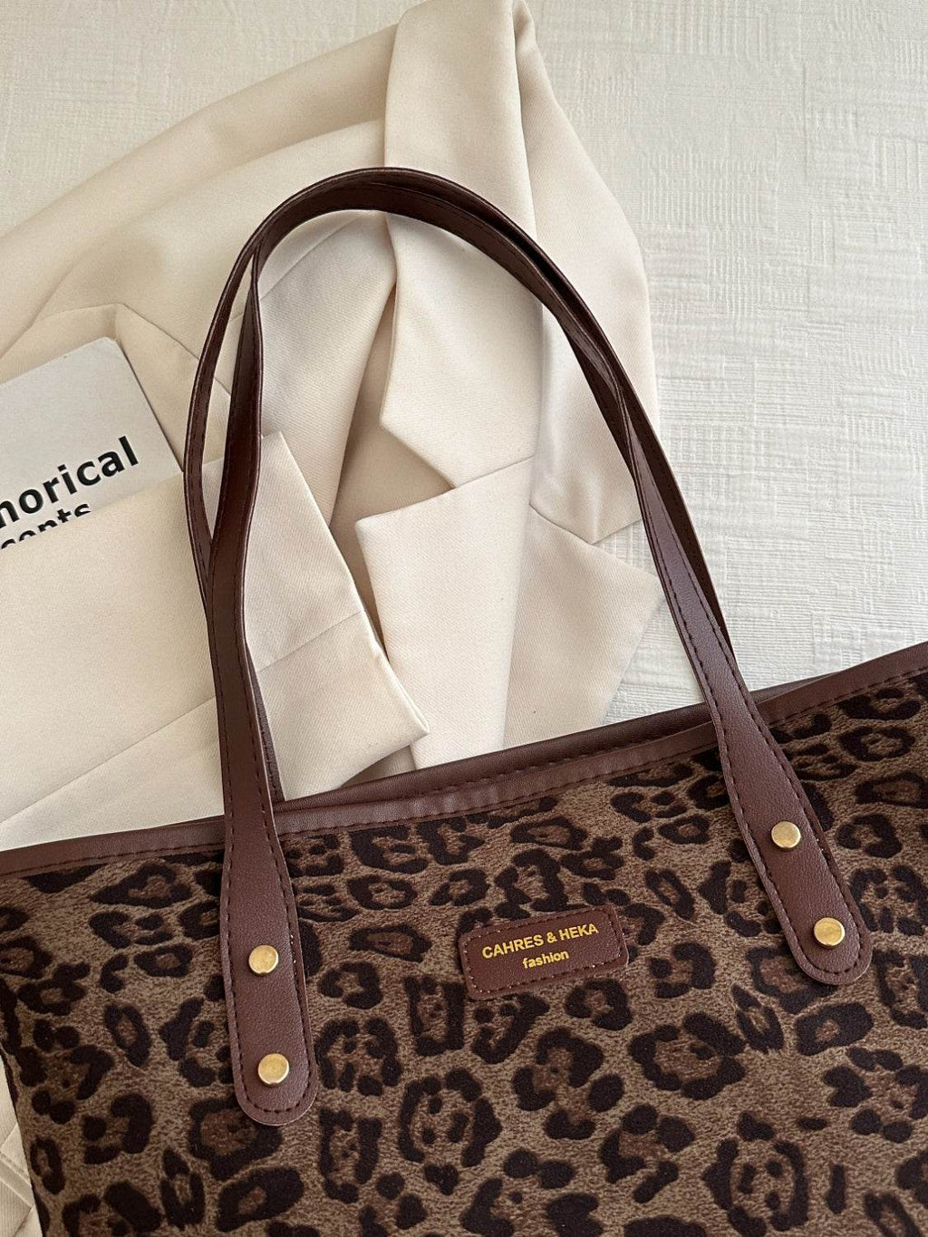 Leopard Polyester Tote Bag - Delanoir