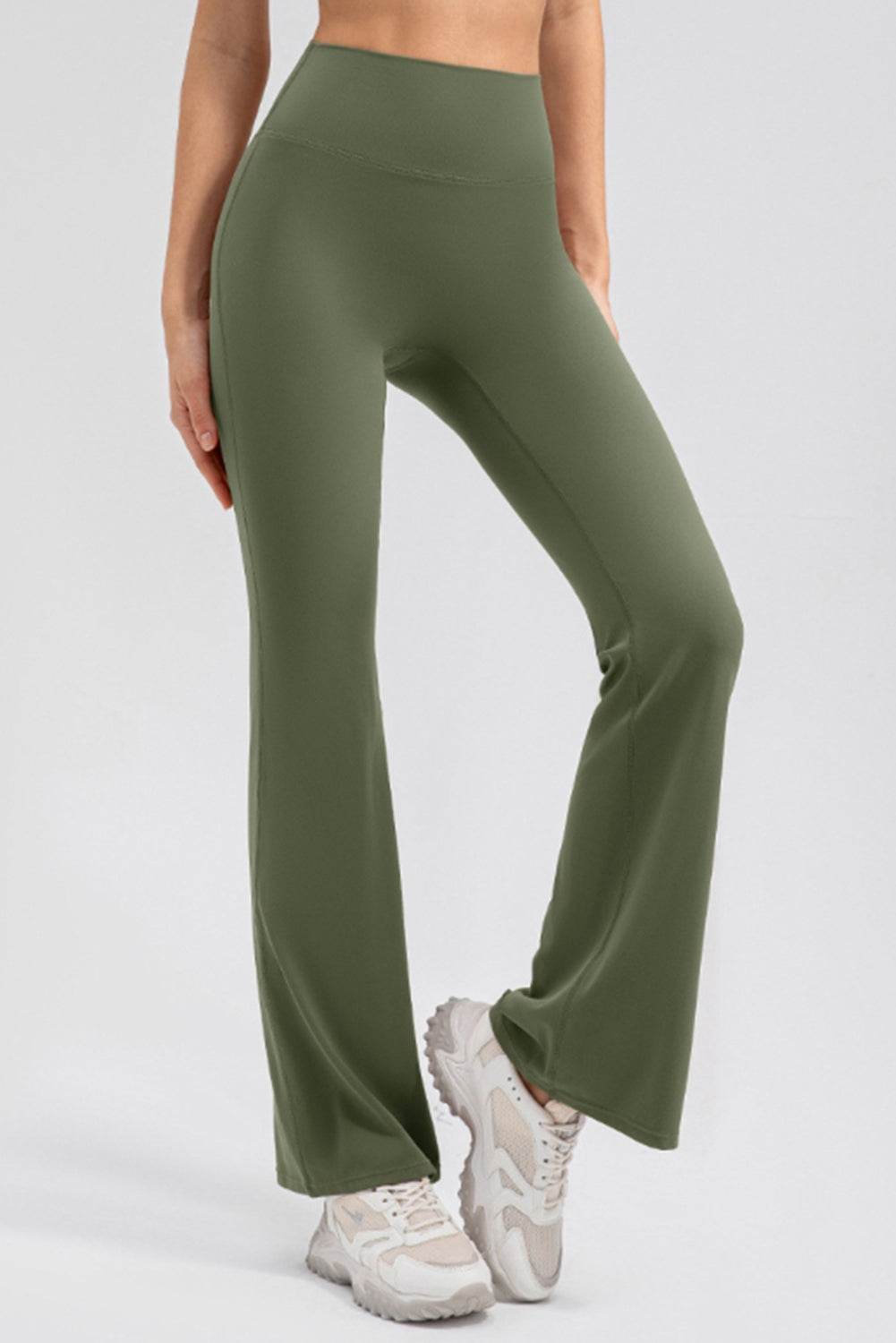 High Waist Straight Active Pants - Delanoir