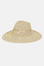 Fame Cutout Woven Straw Hat - Delanoir