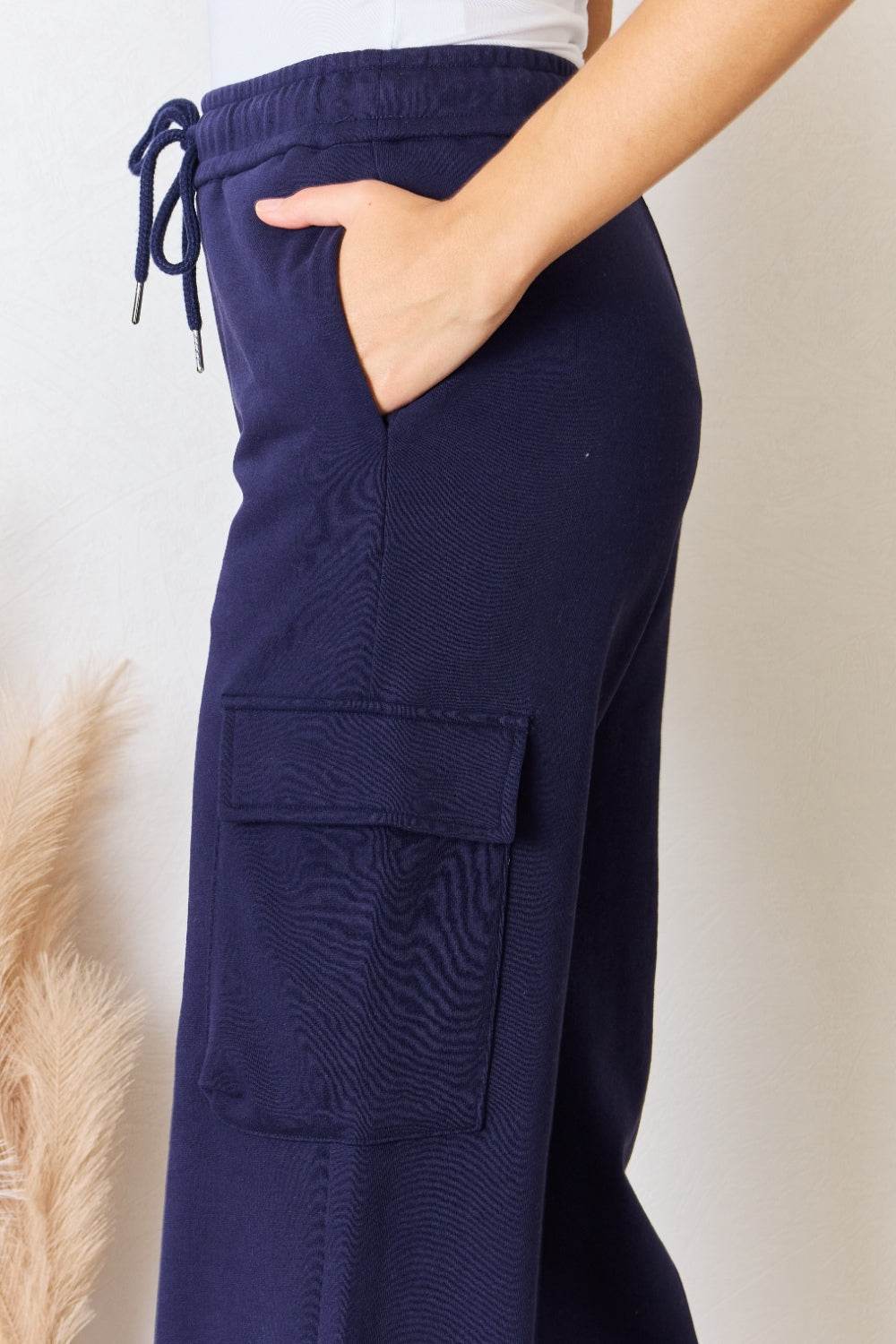 RISEN Drawstring Relaxed Cargo Wide Leg Pants - Delanoir