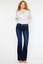 Kancan Mid Rise Slim Flare Jeans - Delanoir