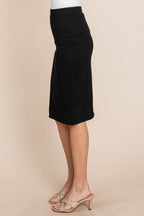 BOMBOM Elastic Waist Pencil Skirt - Delanoir