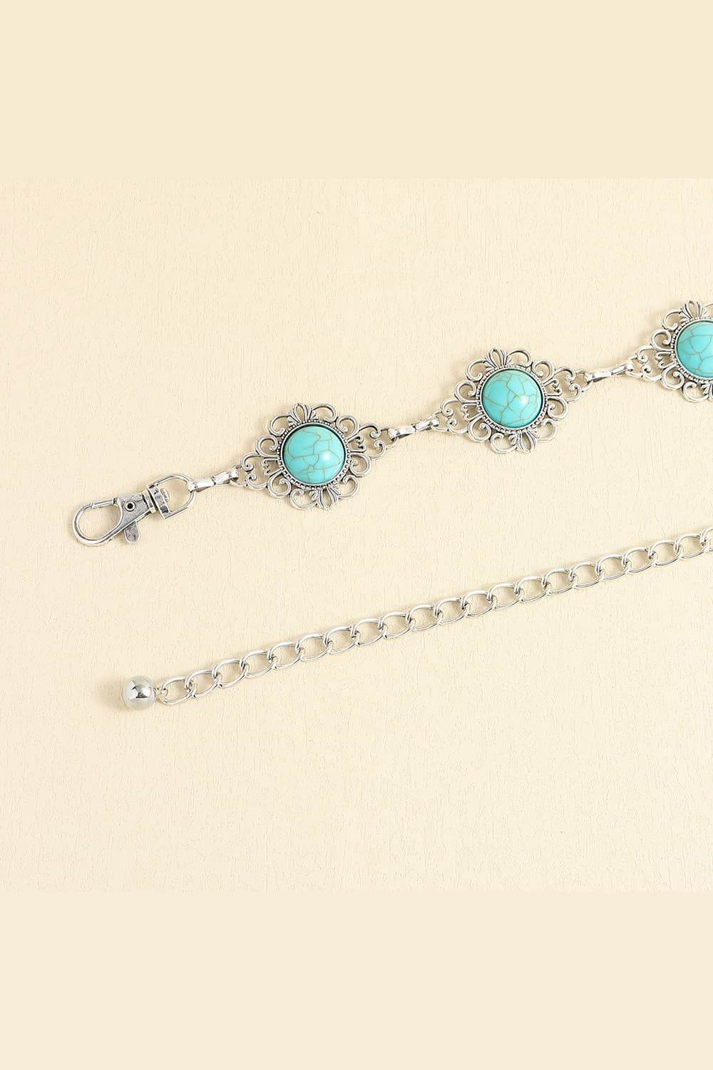 Vintage Turquoise Alloy Belt - Delanoir