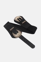 Shell Double Buckle Elastic Wide Belt - Delanoir