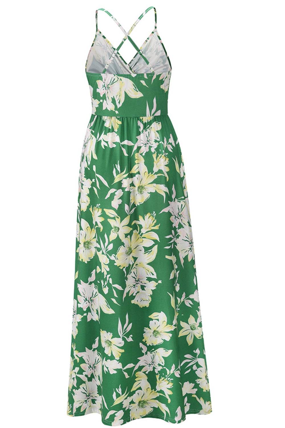Crisscross Printed Surplice Cami Dress - Delanoir