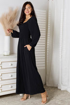 Double Take Square Neck Jumpsuit with Pockets - Delanoir
