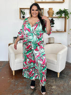 Double Take Full Size Half Sleeve Wide Leg Jumpsuit - Delanoir
