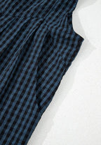 Plaid Wide Strap Wide Leg Overalls - Delanoir