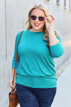 Basic Bae Full Size Round Neck Batwing Sleeve Top - Delanoir