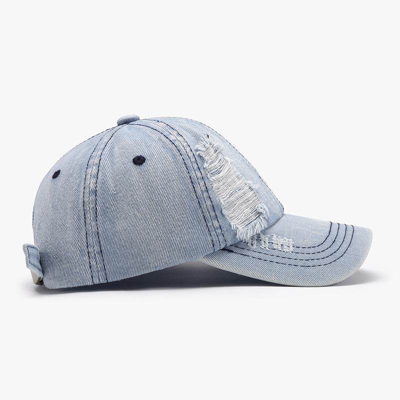 Distressed Cotton Baseball Cap - Delanoir