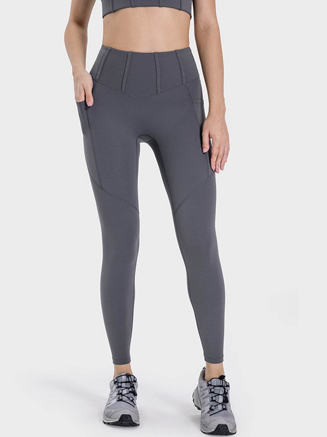 Millennia Pocketed High Waist Active Leggings - Delanoir